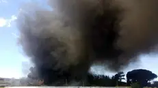 Il vasto incendio scoppiato a pochi chilometri da Roma