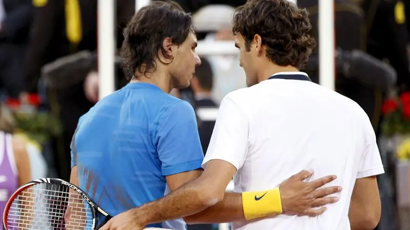 Rafa Nadal e Roger Federer in una foto d'archivio - Foto Ansa © www.giornaledibrescia.it