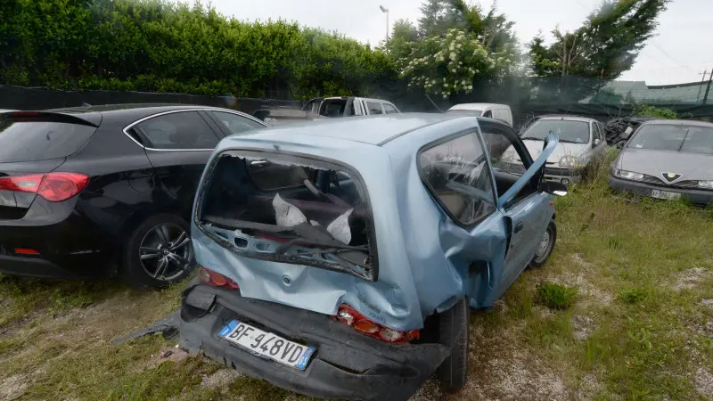 I mezzi coinvolti nello schianto di Montichiari