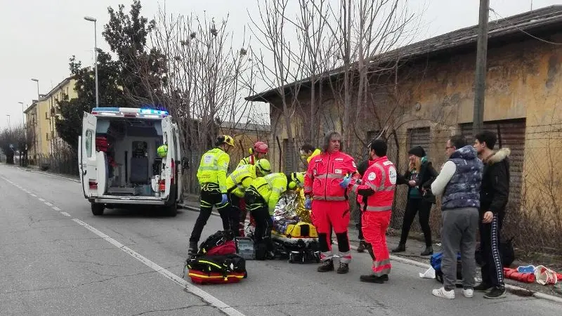 Quinzano, i soccorsi al ragazzino investito