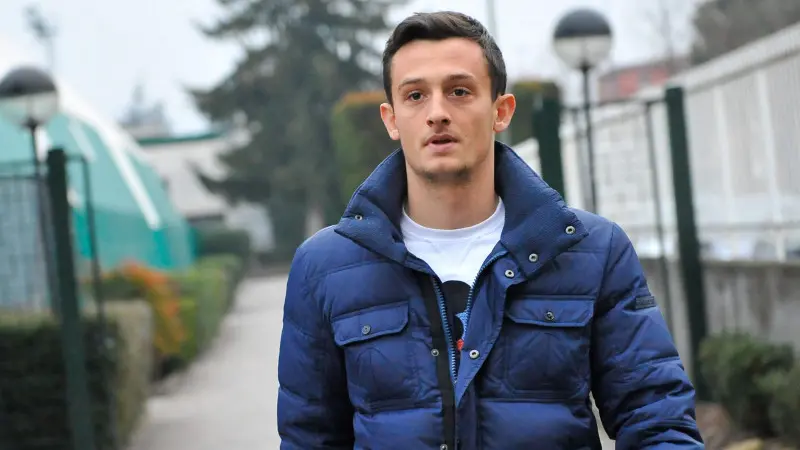 L'arrivo di Prce alla sede del Brescia Calcio