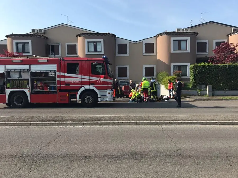 Il luogo dell'incidente a Castel Mella