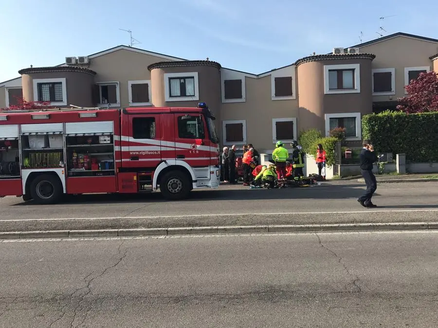 Il luogo dell'incidente a Castel Mella