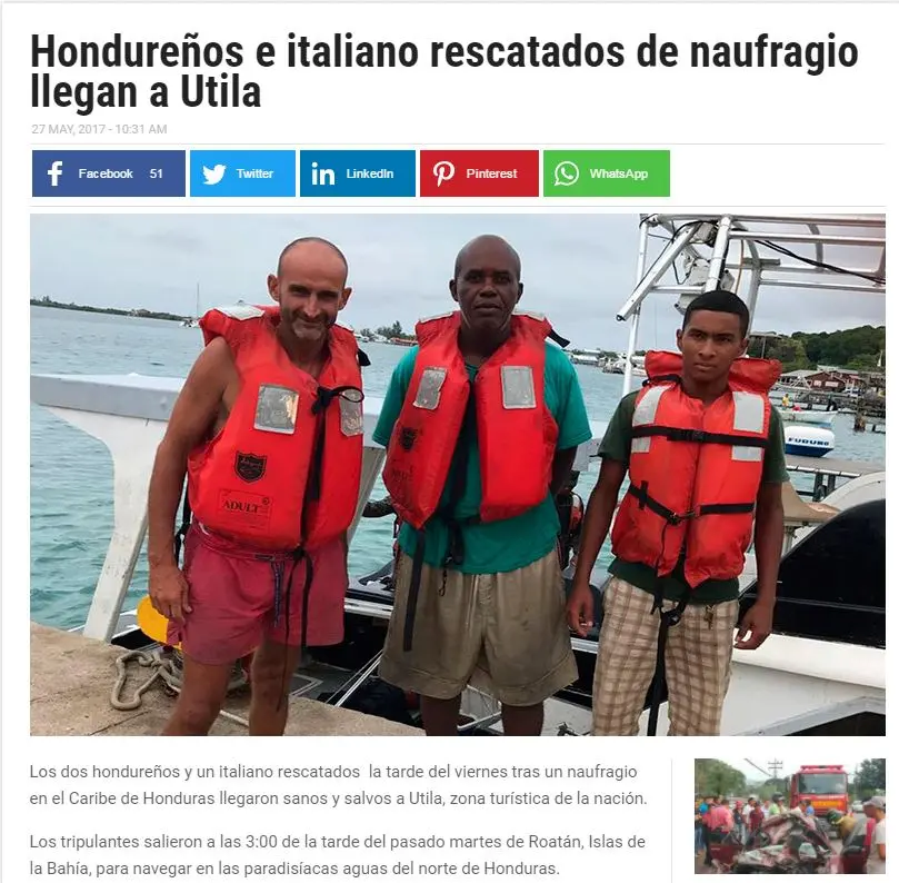 Marco Ferretti salvato dopo tre giorni alla deriva