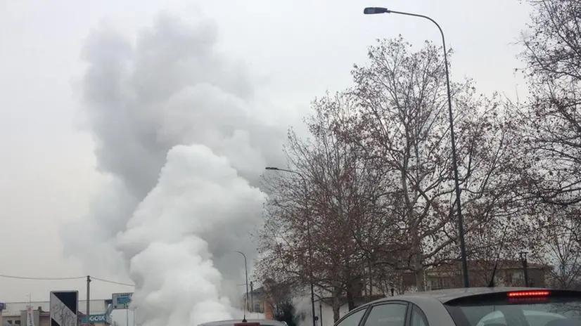 La nuvola di acqua in via Triumplina