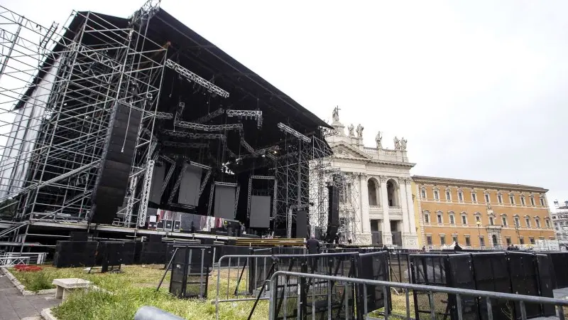 Concertone, tutto pronto a Piazza San Giovanni