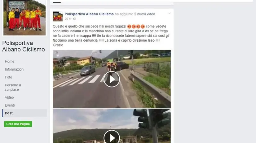 Il video dell'investimento su Facebook - © www.giornaledibrescia.it