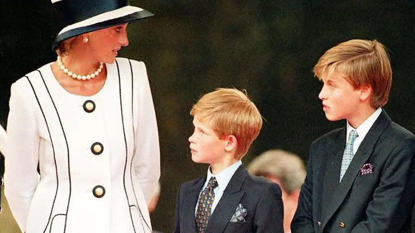 Lady D con Harry e William