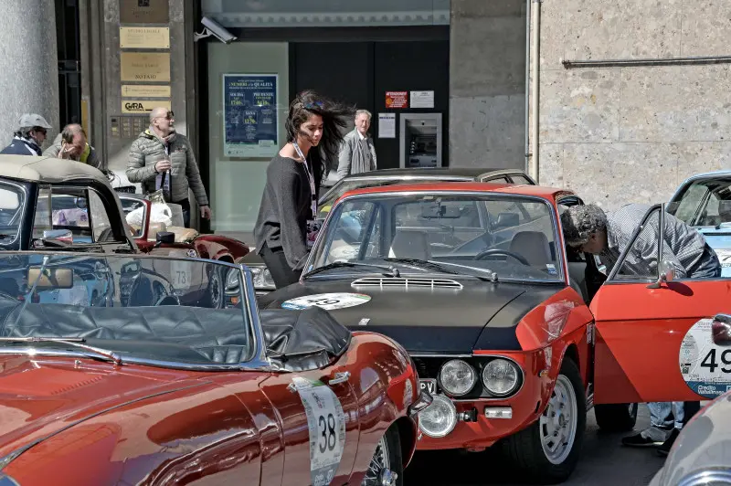 La partenza della 500miglia Touring