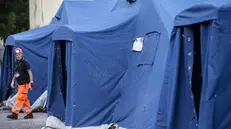 Le tende della protezione civile allestite a Accumoli (Rieti)