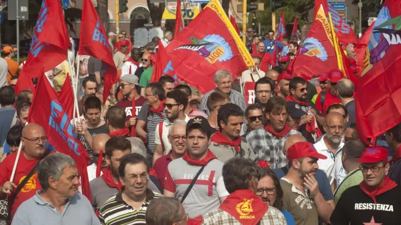 La manifestazione dei sindacati
