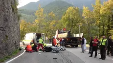 Motociclista contro camion lungo la Provinciale 669