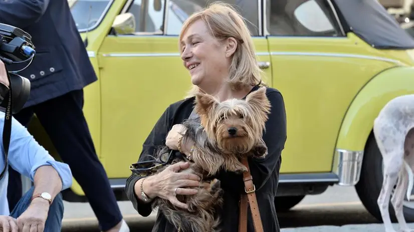 Un cane in braccio alla propria padrona - Foto © www.giornaledibrescia.it