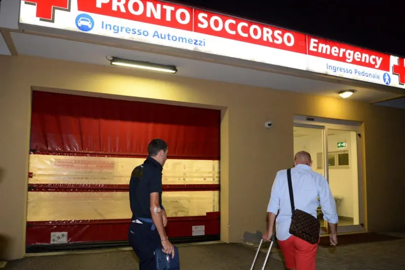 Vincenzo Nibali arriva in Poliambulanza a Brescia