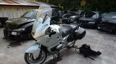 La moto coinvolta nell'incidente più grave