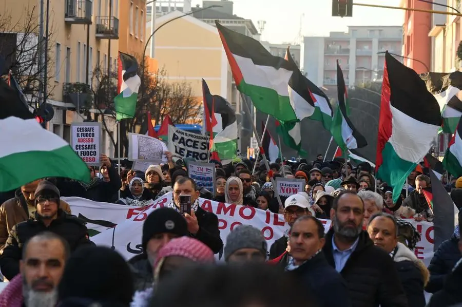 La manifestazione pro Palestina