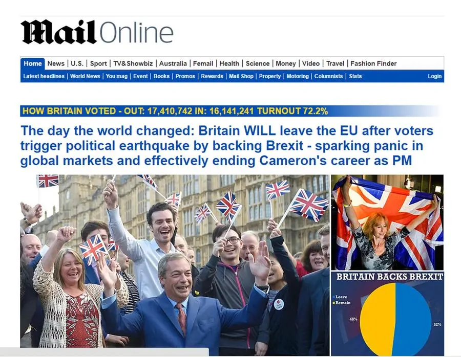 Brexit, come titolano i giornali