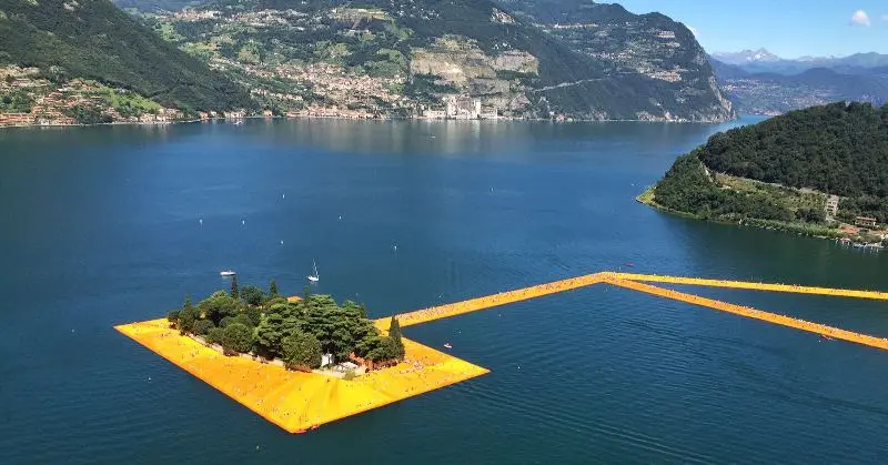 The Floating Piers vista dall'alto