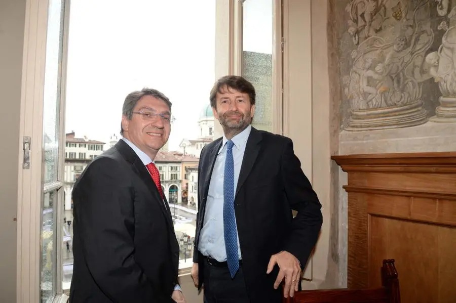 Il ministro Dario Franceschini in visita a Brescia