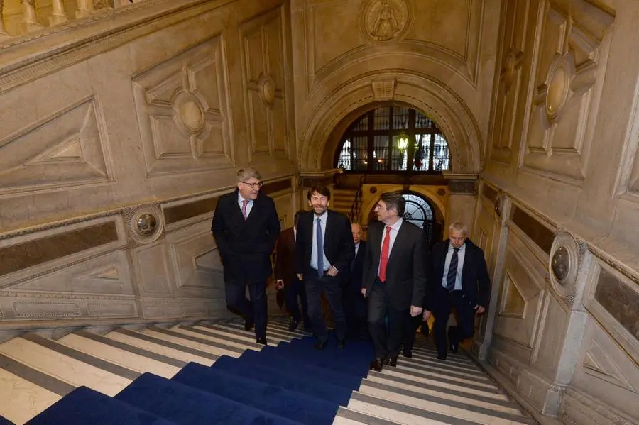 Il ministro Franceschini alla partenza della Mille Miglia