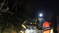 Il trattore ribaltato a Botticino