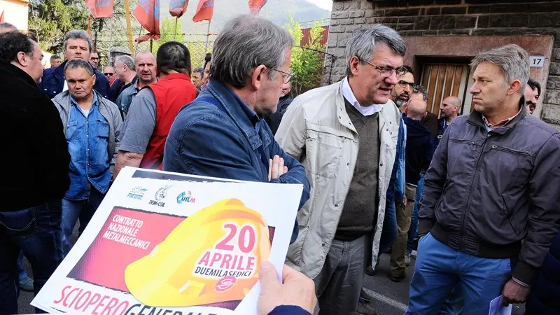 Maurizio Landini (Fiom) alla Stefana