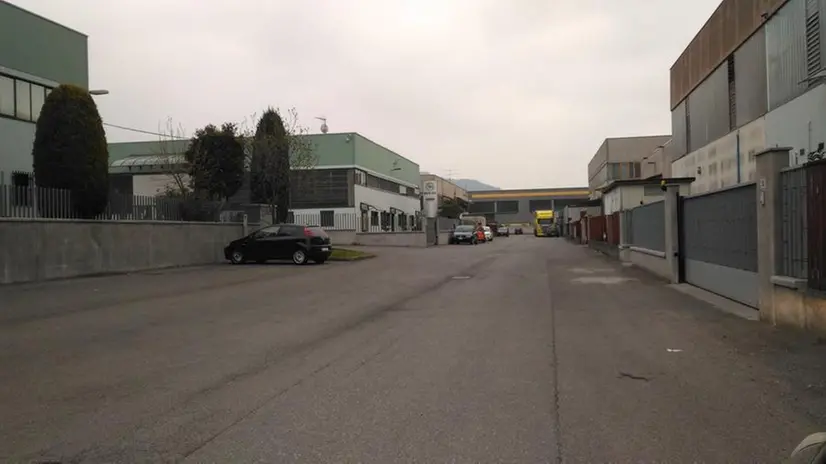 Via Faletti, nella zona industriale di Capriolo, teatro dell'incredibile episodio