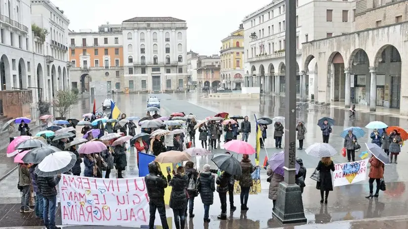 La protesta della comunità ucraina