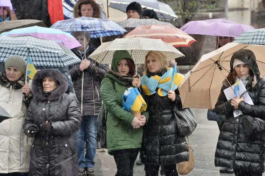 La protesta della comunità ucraina
