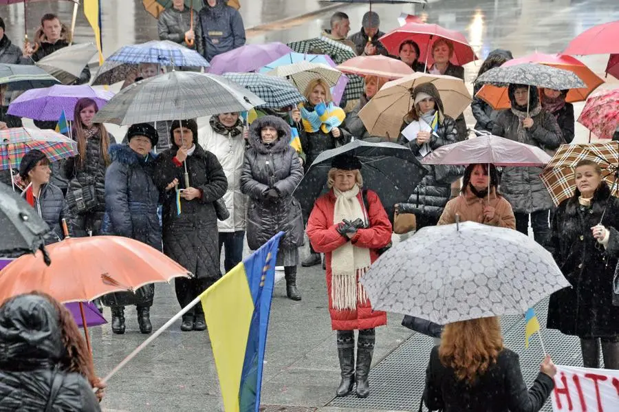 La protesta della comunità ucraina