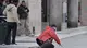 Gradino di piazza Vittoria, caduta ripresa in diretta