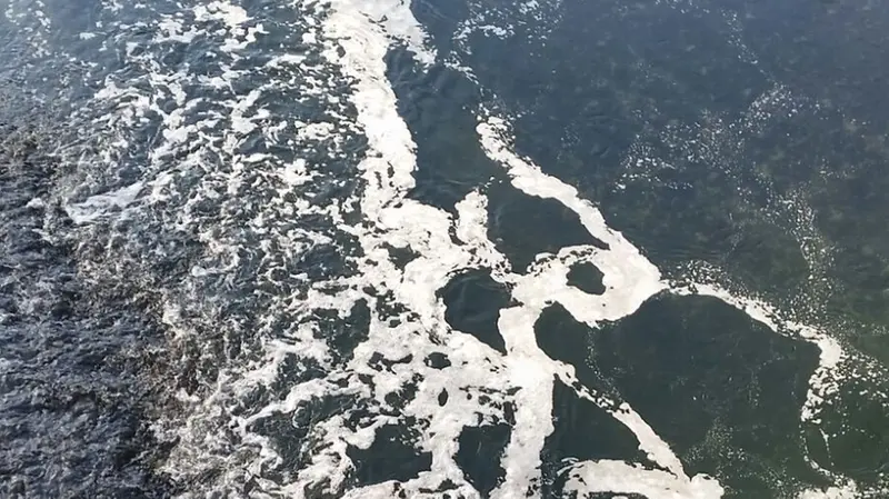 Schiuma bianca nell'Oglio