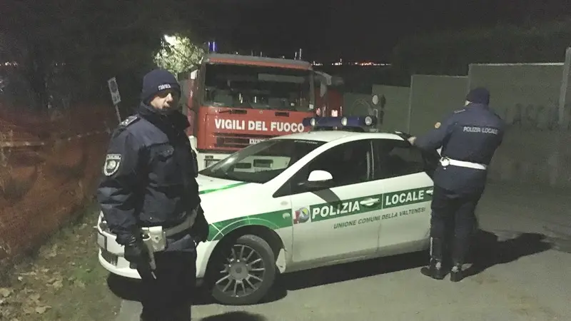 Personale della Polizia Locale e dei Vigili del Fuoco a San Cassiano di Padenghe