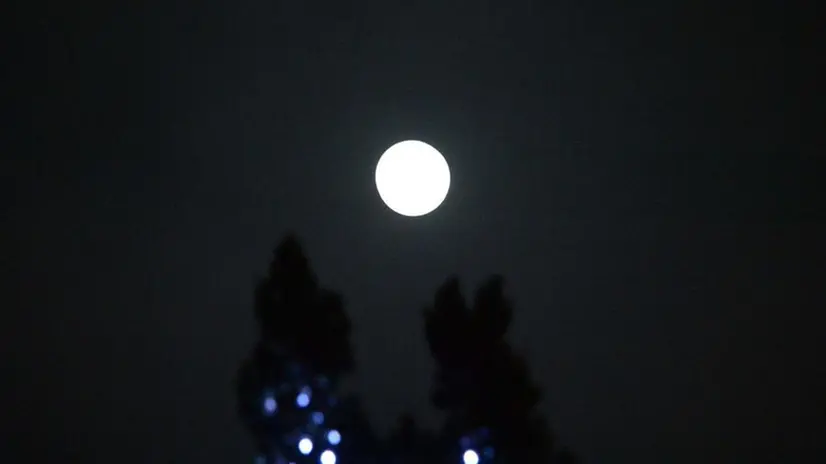 Luna piena di notte e nebbione di giorno