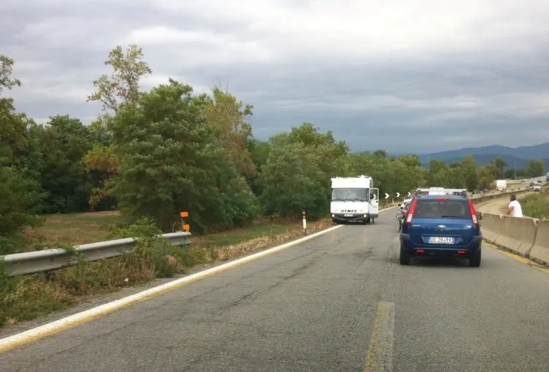 Camper contromano sulla Sp 510