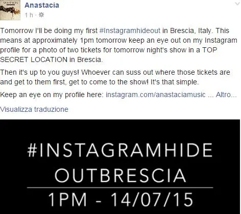 Anastacia, #instagramhideout a Brescia