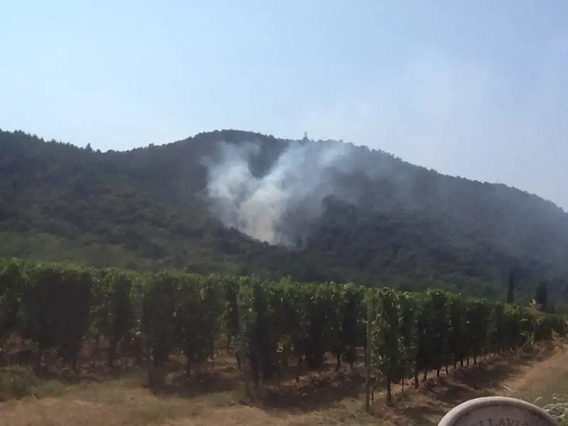 Incendio sul Monte Orfano