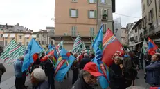 La manifestazione dei sindacati