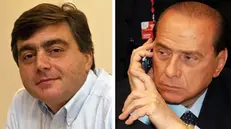 Valter Lavitola, a sinistra, e Silvio Berlusconi, a destra