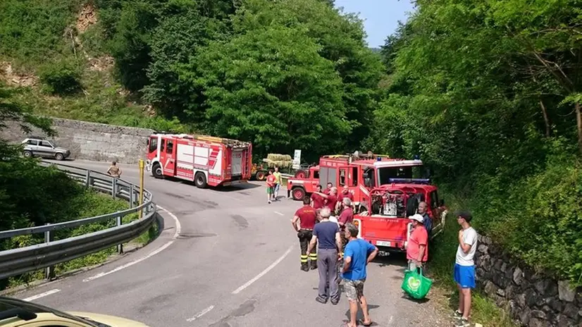 L'intervento dei Vigili del Fuoco a Brione