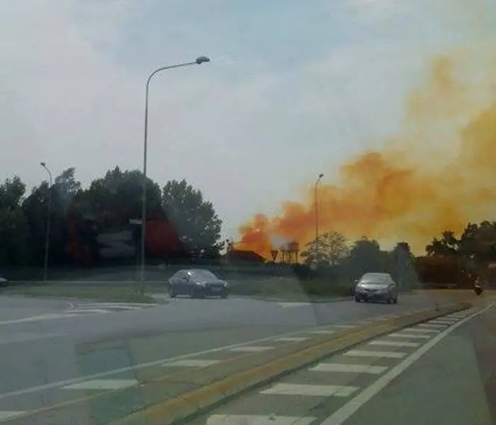 Nube arancione su Brescia Ovest