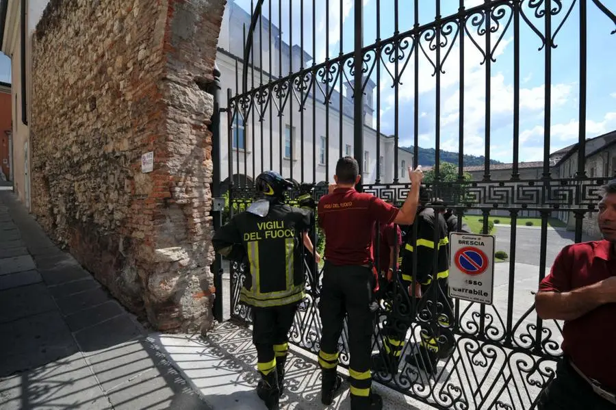 L'intervento dei Vigili del Fuoco in Santa Giulia
