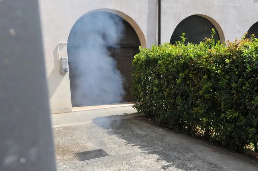 L'intervento dei Vigili del Fuoco in Santa Giulia