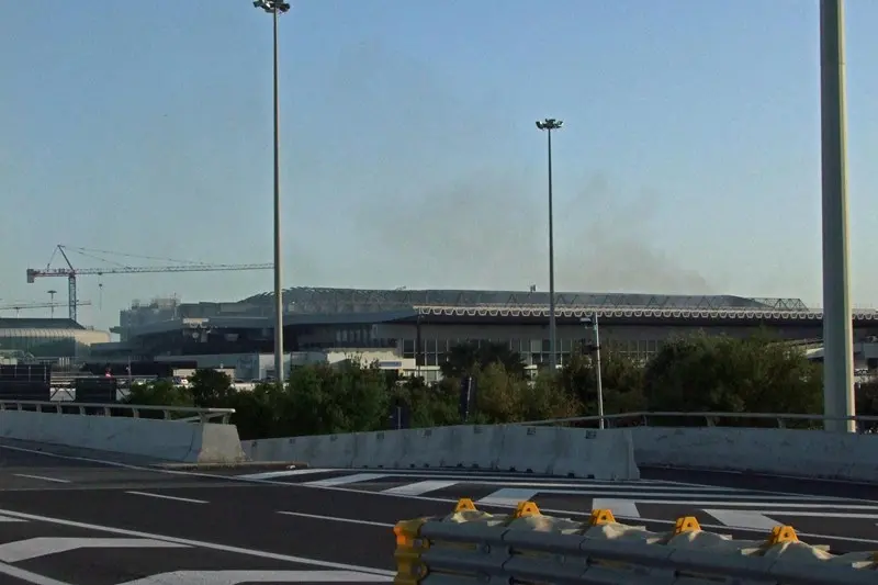 Incendio all'aeroporto di Fiumicino