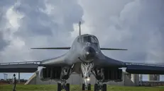 epa06133132 A handout photo made available by the US Air Force on 09 August 2017 shows a US Air Force B-1B Lancer assigned to the 37th Expeditionary Bomb Squadron, deployed from Ellsworth Air Force Base, South Dakota, USA preparing to take off from Andersen Air Force Base, Guam, for a 10-hour mission, flying in the vicinity of Kyushu, Japan, the East China Sea, and the Korean peninsula, 08 August 2017. These flights demonstrate solidarity between Japan, South Korea and the US to defend against provocative and destabilizing actions in the Pacific theater. According to North Korean state media on 09 August 2017, the North is considering a potential preemptive strike with medium-to-long-range strategic ballistic missiles on the US Pacific territory of Guam, where US tactical bombers are based. The threat follows US President Donald J. Trump's warning to Pyongyang that any threat to the USA 'will be met with fire and fury like the world has never seen.' The exchanges marked rising tensions between the two countries.  EPA/US AIR FORCE/TECH. SGT. RICHARD EBENSBERGER HANDOUT  HANDOUT EDITORIAL USE ONLY/NO SALES