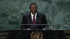 epa10871631 President of the Republic of Namibia Hage Geingob speaks during the 78th session of the United Nations General Assembly at United Nations Headquarters in New York, New York, USA, 20 September 2023.  EPA/ADAM GRAY
