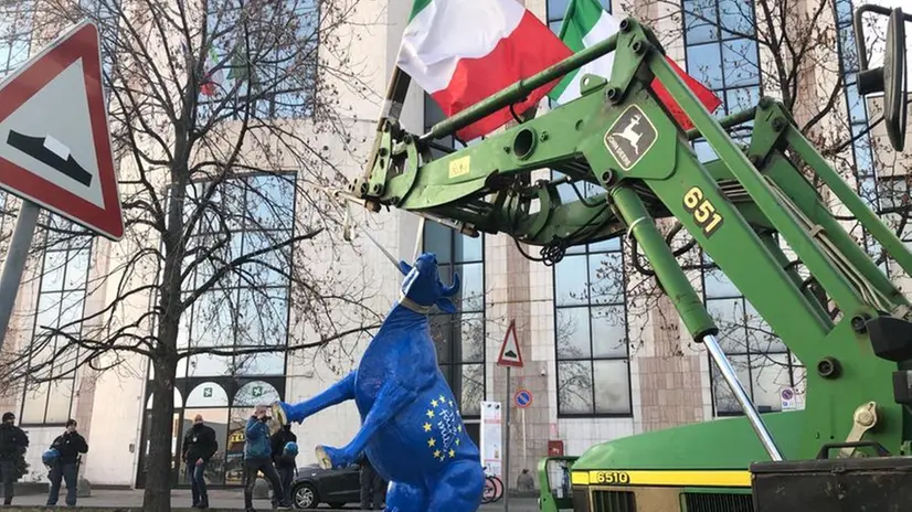 La protesta dei trattori al Pirellino
