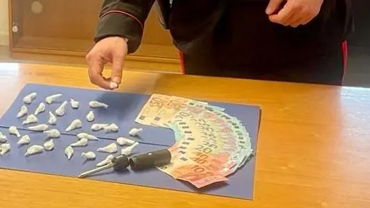 Le dosi di cocaina requisite all'uomo arrestato a Calcinato