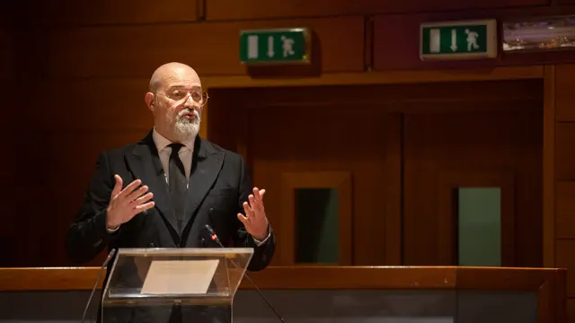 "Stefano Bonaccini durante il suo intervento prima della firma" "Bologna/ 17 gen 2024" ANSA/MAX CAVALLARI