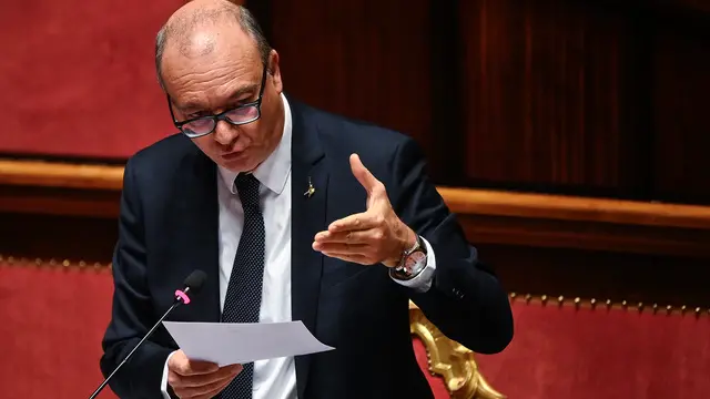 Il ministro dellÕIstruzione e del Merito, Giuseppe Valditara, durante il Question time al Senato, Roma, 25 gennaio 2024. ANSA/RICCARDO ANTIMIANI